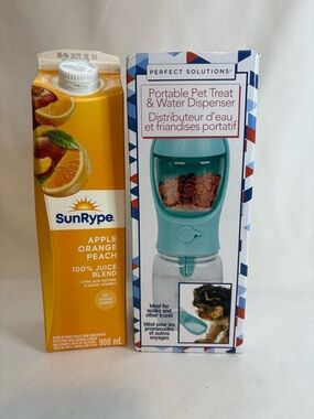 Portable pet treat and water dispenser.:NEW